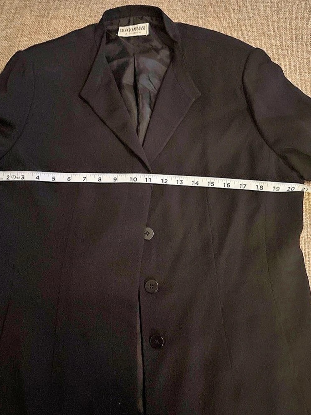 Vintage Giorgio, Armani Le Collezione black, acetate, and silk blend minimalist